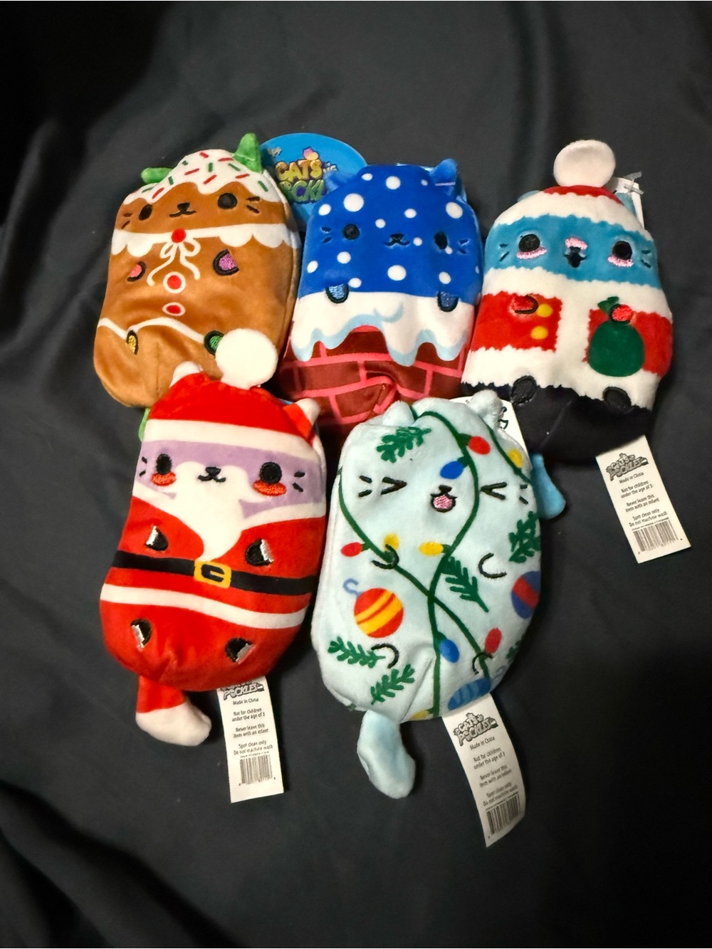 Cats vs Pickles Christmas Plush Bundle Gingerbread Chimney Santa Claws